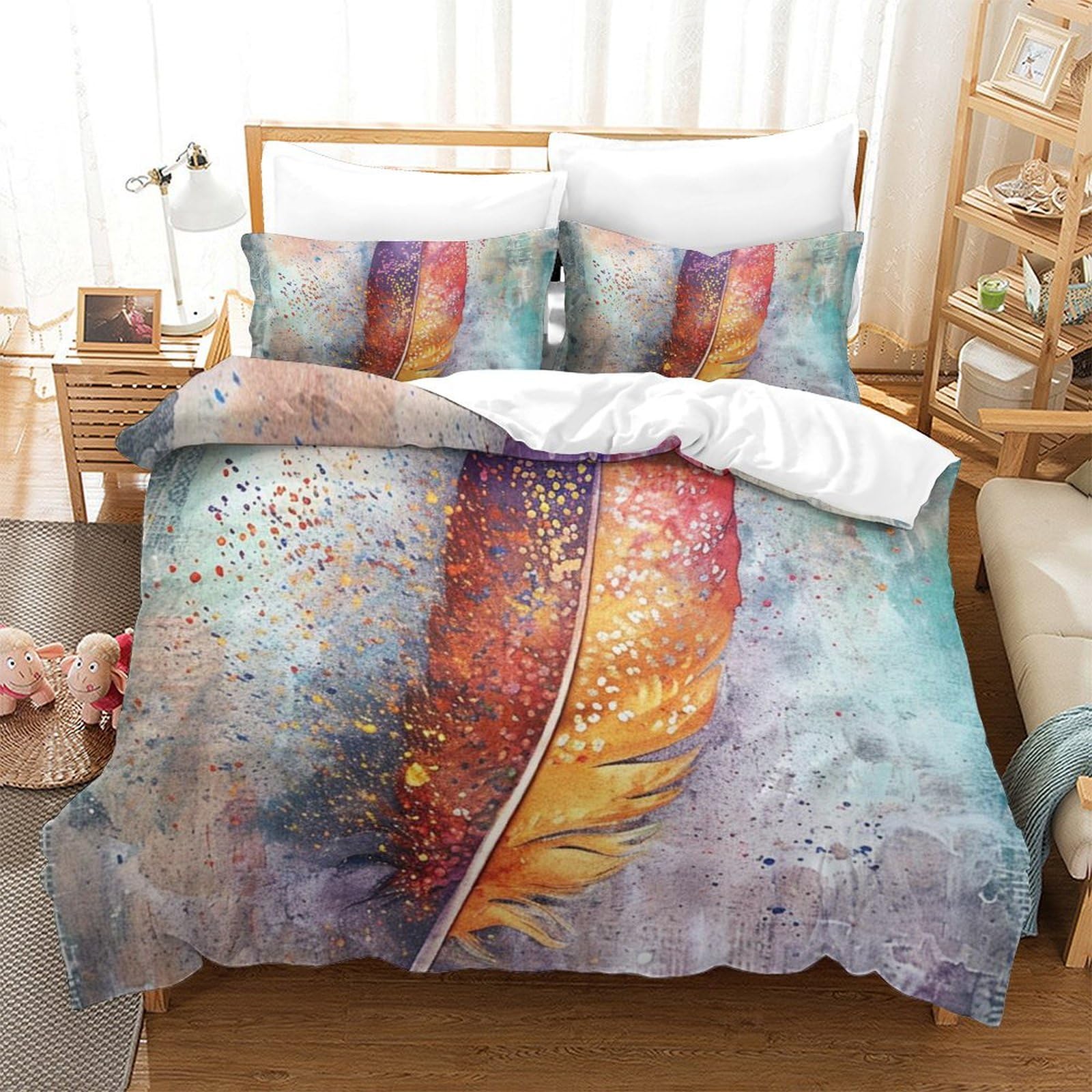 Housse de couette plume 260x220 en microfibre premium chic