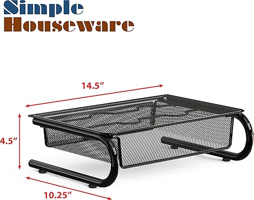 Miniatura 4 de Simple Houseware Elevador de monitor de malla con cajón