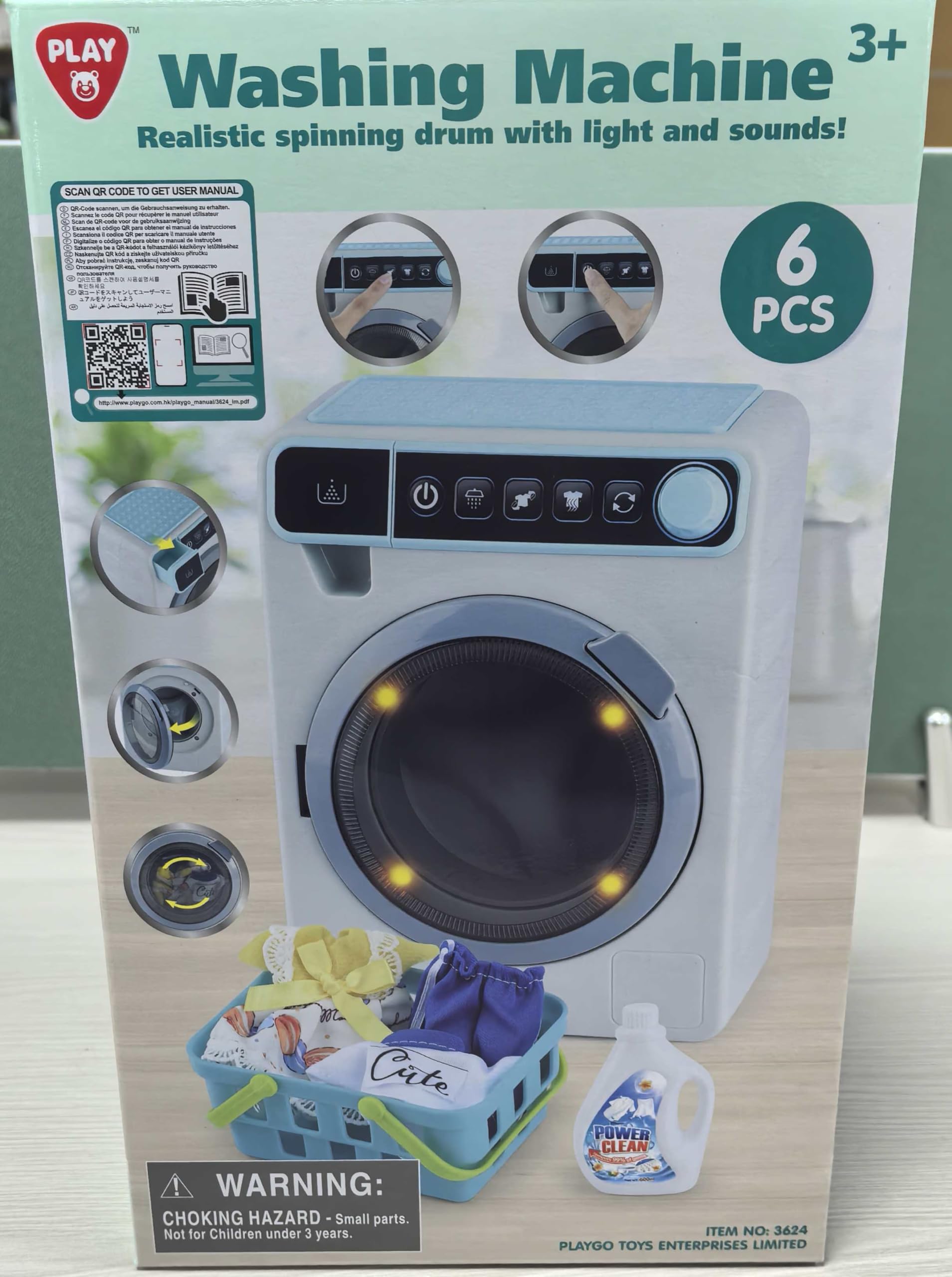 PLAY Children's Washing Machine Toy with Sounds for Girls from 3 Years