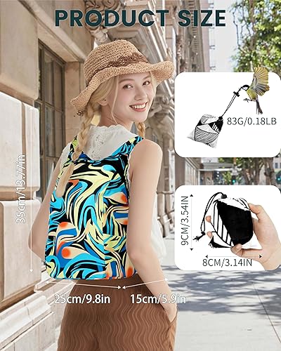 Miniatura 6 de Mochila de senderismo de bolsillo, patrones de moda, ligera, 2.8 onzas, mochila resistente al agua para mujeres y hombres para acampar (remolino