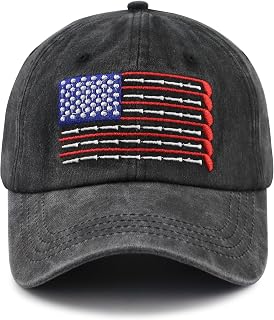 American Golf USA Flag Hat for Men Women, Vintage Adjustable Cotton Golfing Baseball Cap