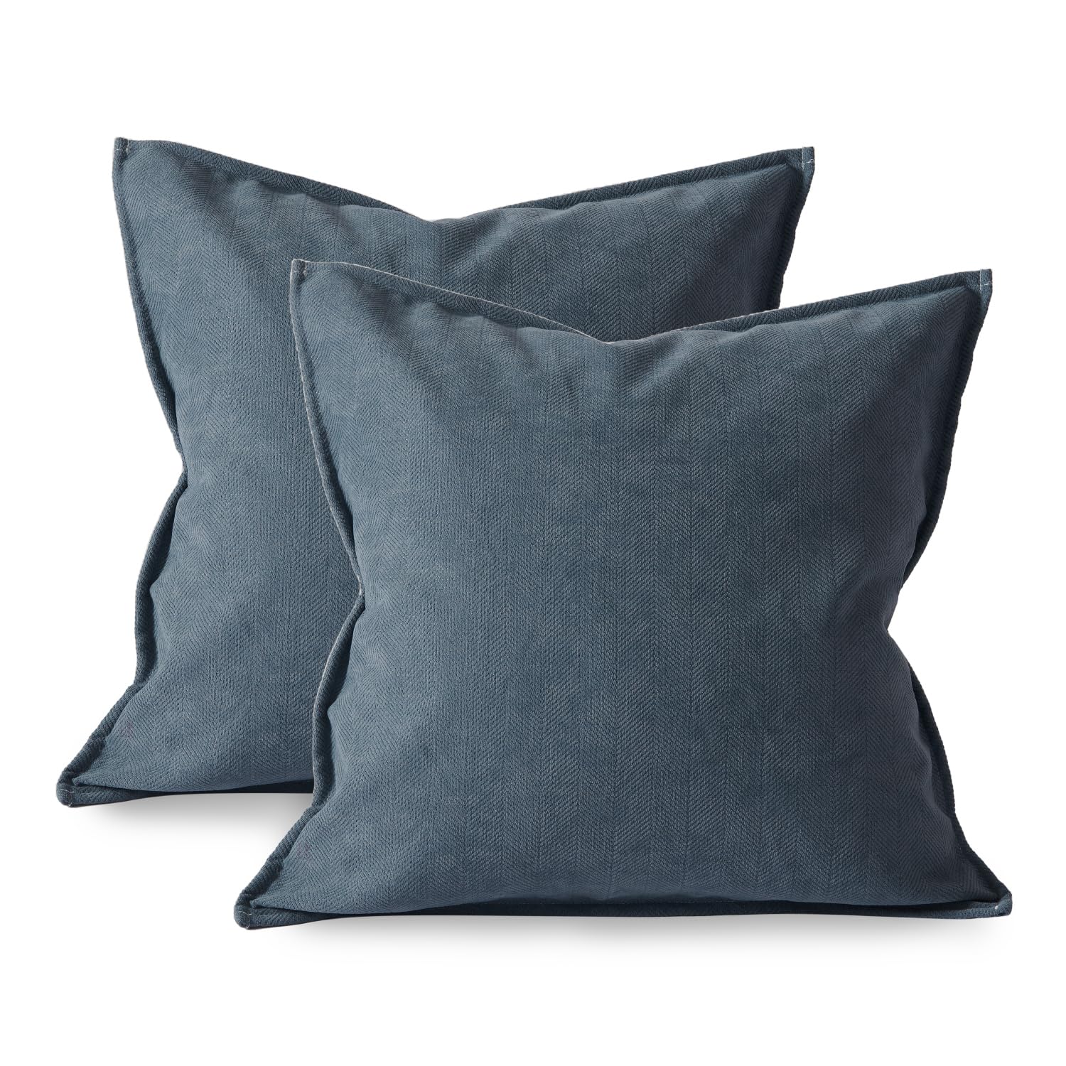 Kumori Cushion Cover, Set of 2, 17.7 x 17.7 inches (45 x 45 cm), Nordic Style, Simple, Hidden Zipper, Durable Fabric, Soft, Decorative Pillowcase, Cushion Cover, Set of 2, 17.7 x 17.7 inches (45 x 45 blue 45cmx45cm(2 枚組) Cushion Cover Only