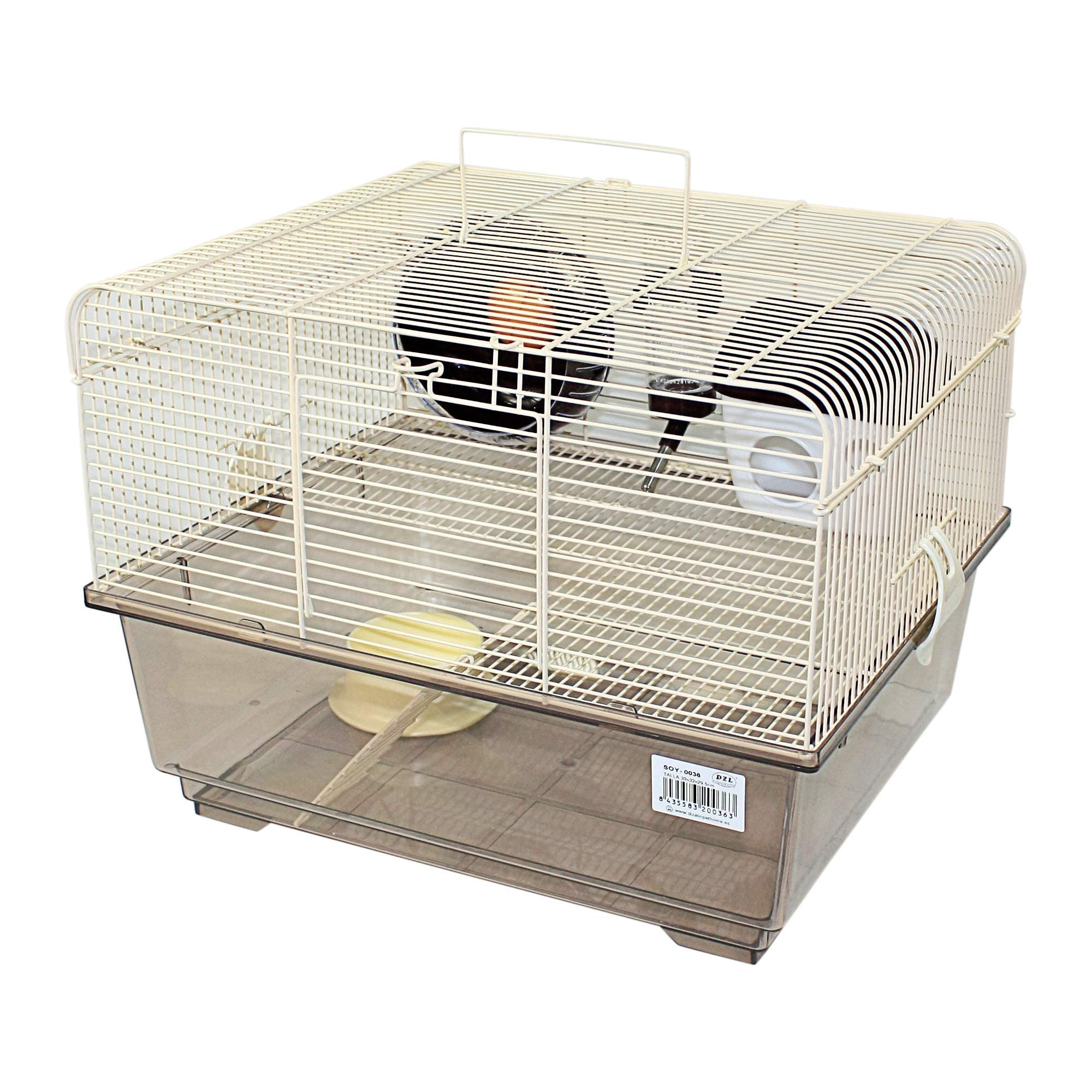 DZL-Jaula Hámster Chalé jaulas Hamsters Grande con Rueda de Juego casita Hamster Accesorios Bebedero comedero (M 29 * 5 * 39 * 32CM)