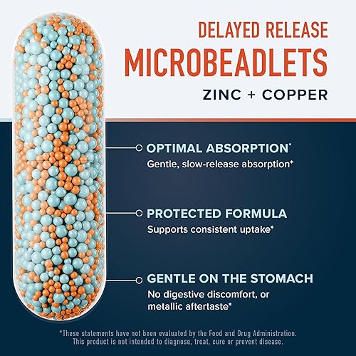 Miniatura 3 de Microperlas de zinc de 30 mg con cobre  Bisglicinato de zinc altamente absorbente y orrotato con 2 mg de cobre quelado + vitamina B6  Vegano, sin