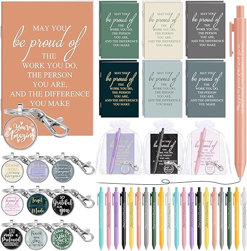 Miniatura 1 de Chuangdi Regalo de agradecimiento a los empleados Bloc de notas de agradecimiento a los empleados, bolígrafos con texto en inglés "May You Be