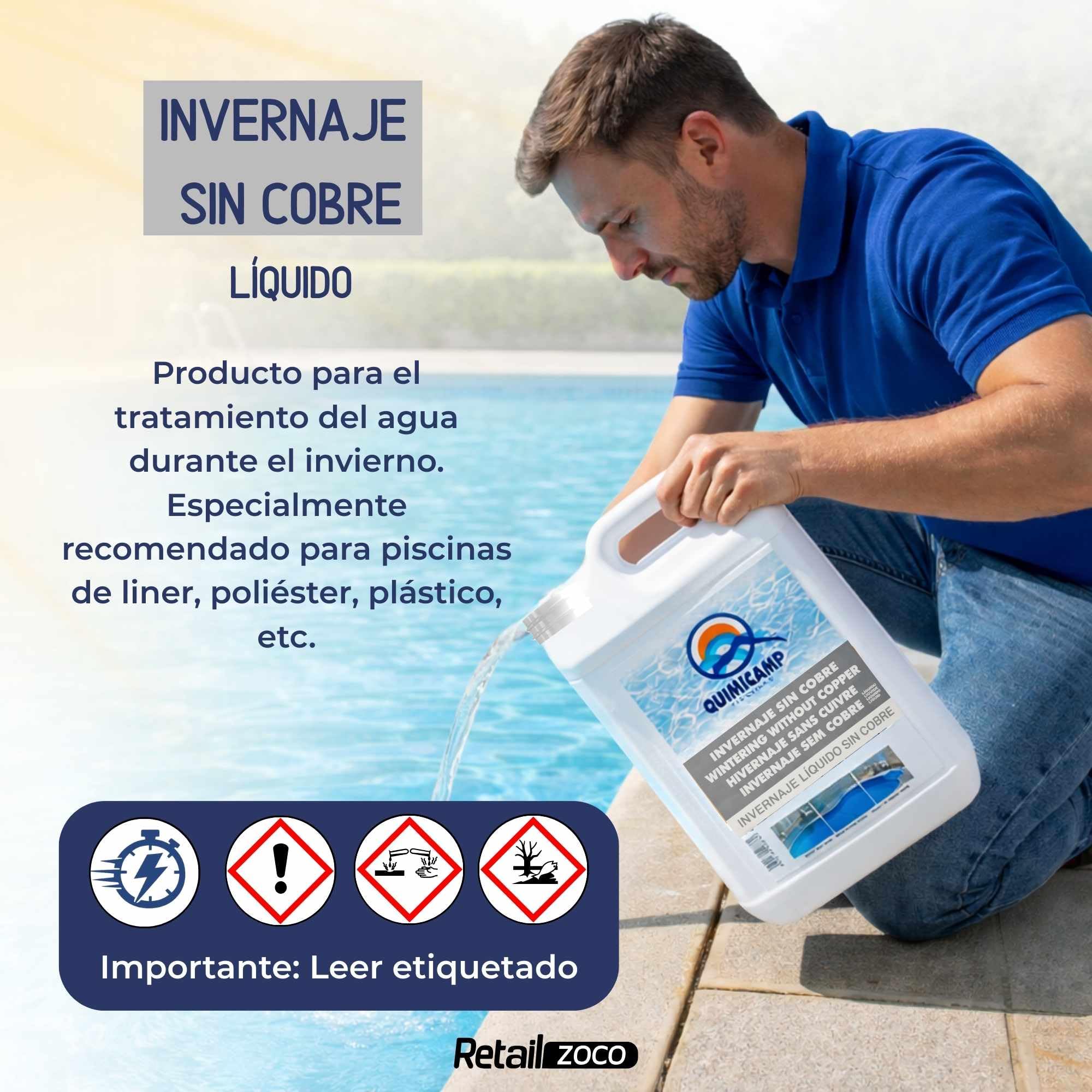 Invernador Liquido para Piscinas, Invernaje piscina sin Cobre, 5 Litros - imagen 6
