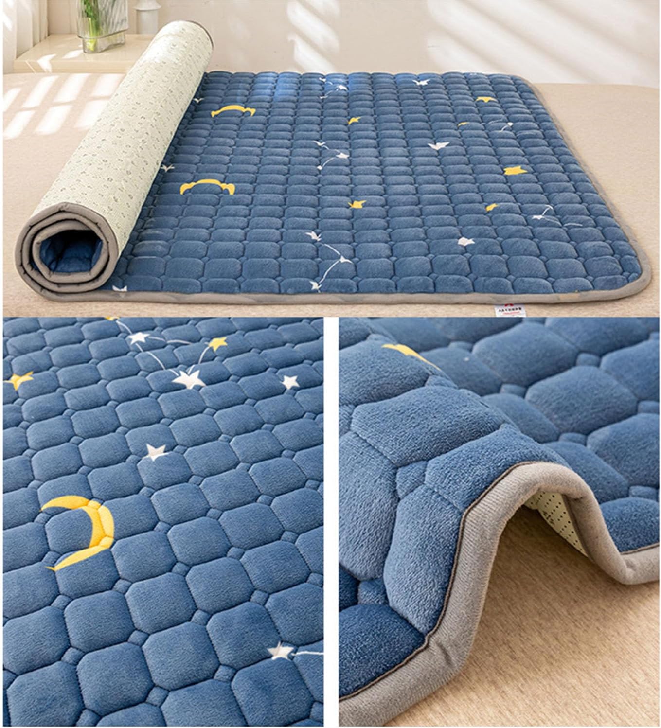 Futon Mattresses，Japanese Double Futon Floor Mat Soft Sleeping Pad for Home Dormitory Non Slip Breathable Camping 100X200cm