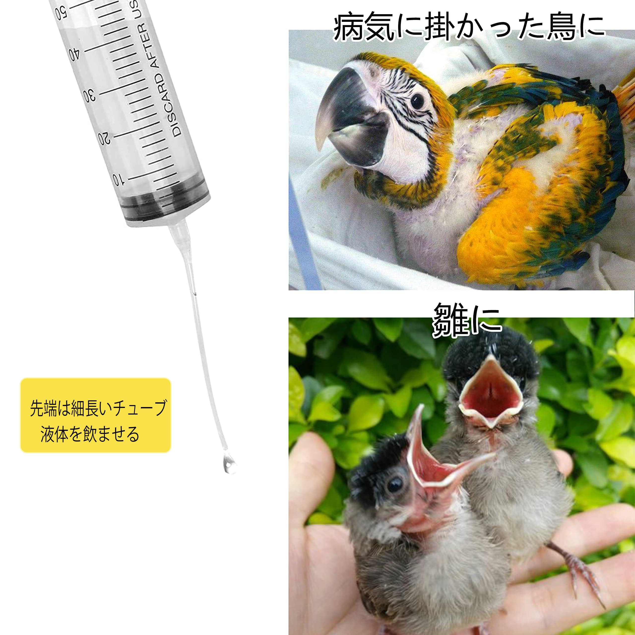 Amazon | 鳥類に食べさせるキット スプーンとシリンジ オウムの
