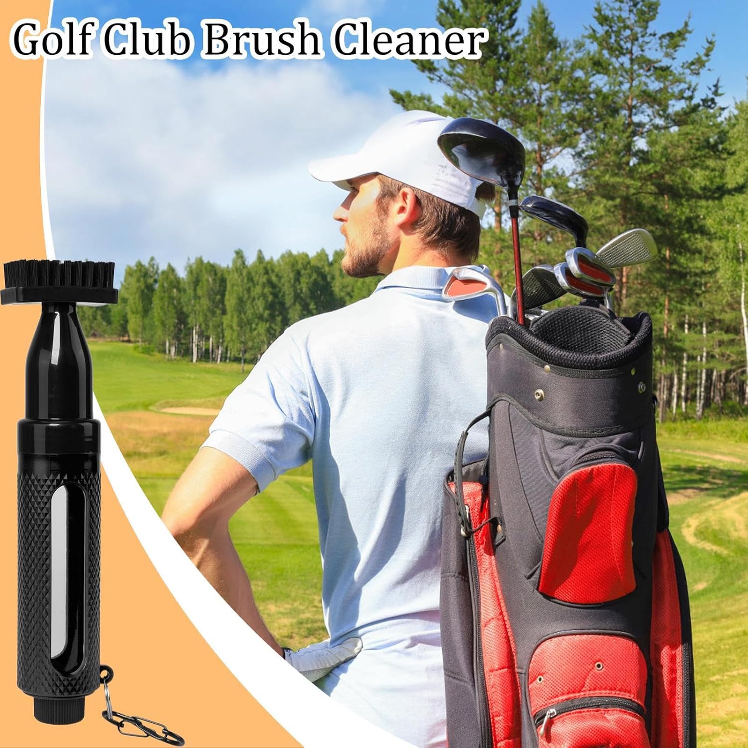 Golf Club Scrubber - Portable Sports Accessories | Golf Club Groove Brush | for Women Adults Professionals Beginners Travel Repair Maintenance Care
