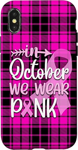 Miniatura 7 de iPhone 12 Pro Max Pink Plaid Breast Cancer En Octubre Llevamos Rosa Caso