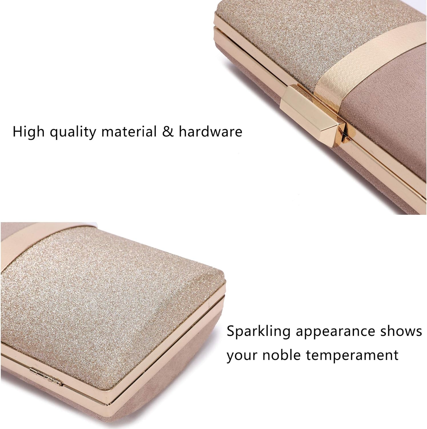 Sparkling Sequin Color-Block Clutch Purse Glamorous Evening Bag for Women Luxury Wedding Prom Party Handbag