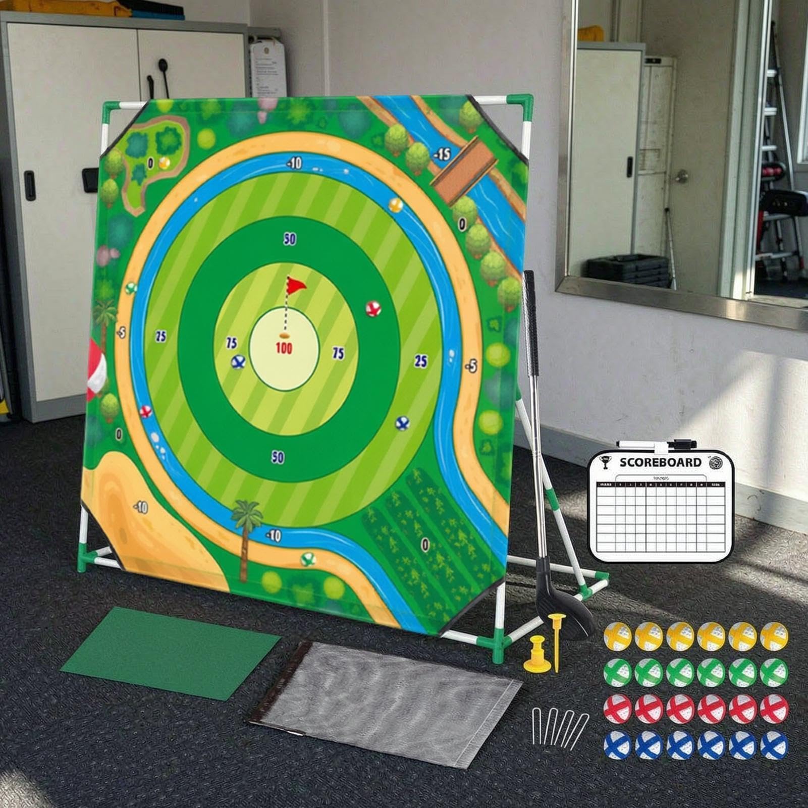 Juego de Golf al Aire Libre con de Práctica, Bolas, Marcador y Objetivo