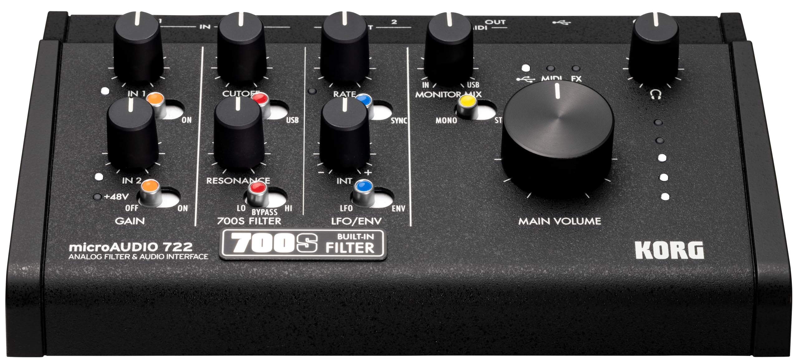 Korg - Interfaz de audio microAUDIO 722 USB-C con filtro analógico y entrada/salida MIDI incluyendo paquete de software