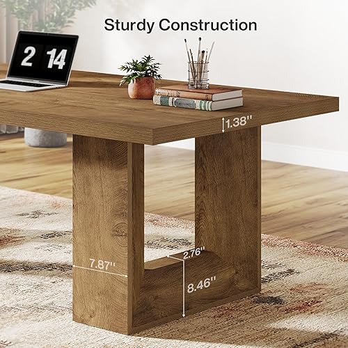 Miniatura 7 de Tribesigns Escritorio de oficina en casa, escritorio ejecutivo de granja grande de 62.99 pulgadas, mesa de computadora para oficina, sala de