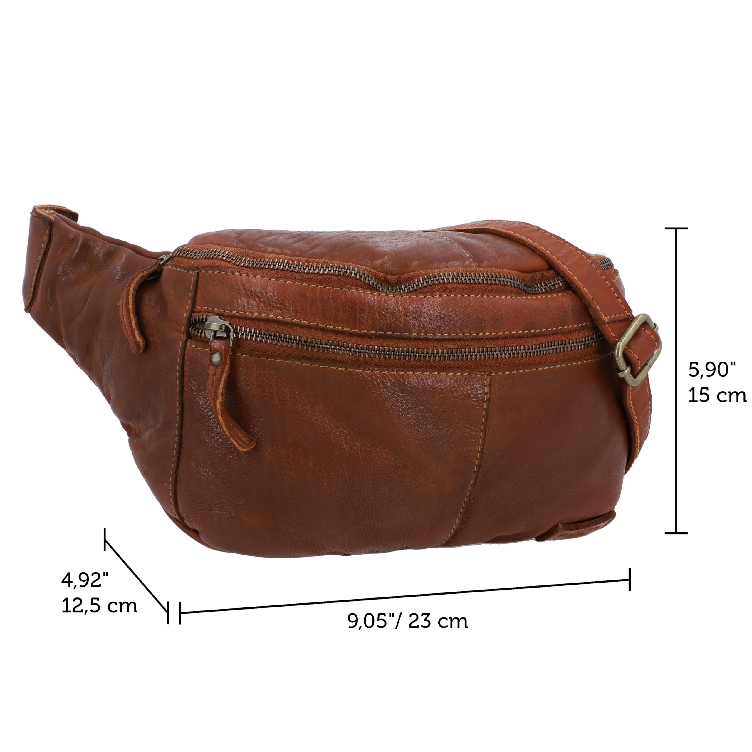 Gusti Freya - Riñonera de piel para hombre y mujer, Braun 2, Einheitsgröße, Retro
