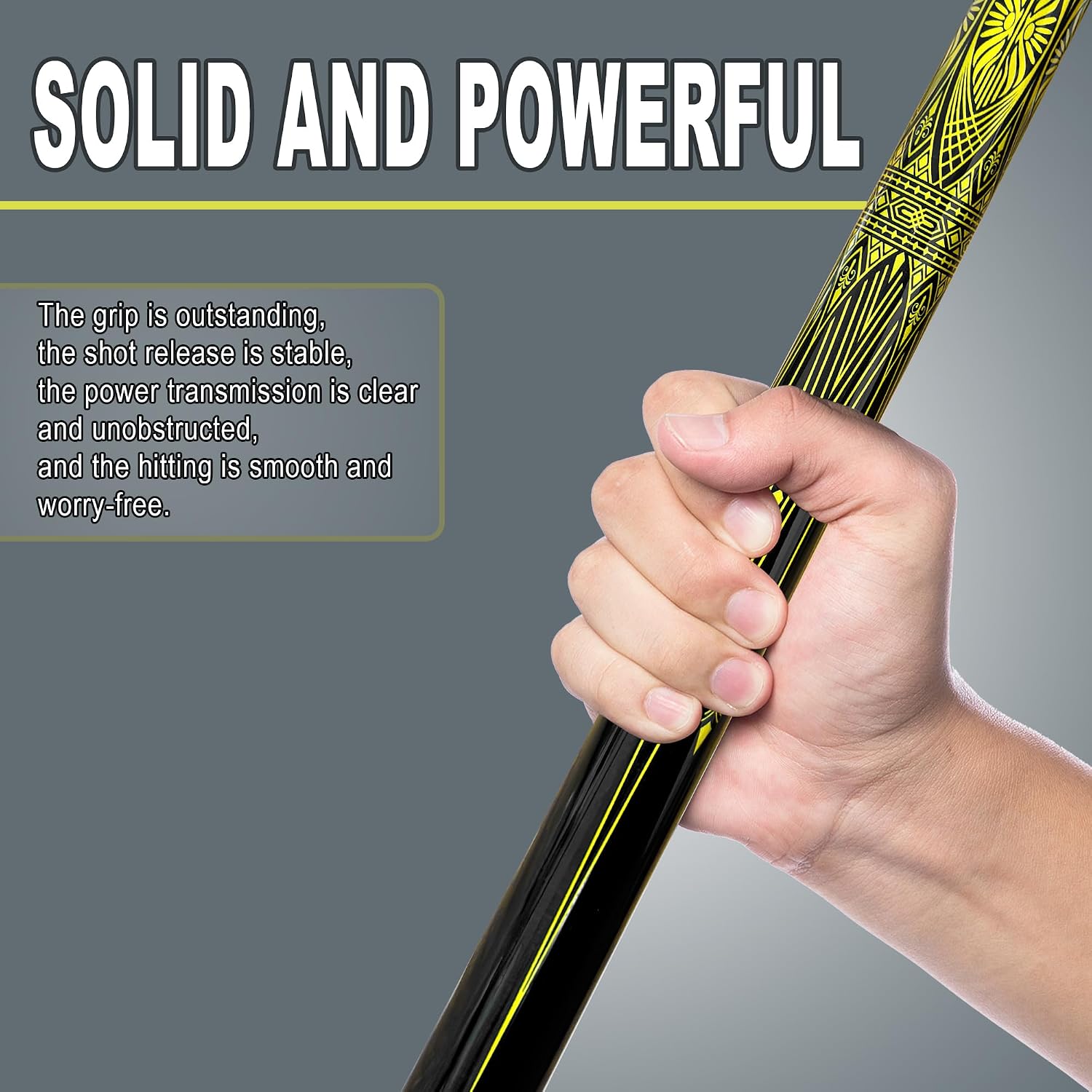 HomeSeason Fiberglass Pool Cue Stick 21oz Cue Sticks 58" Professional Low Deflection Billiard with Screw-in Extension and Leather Bag