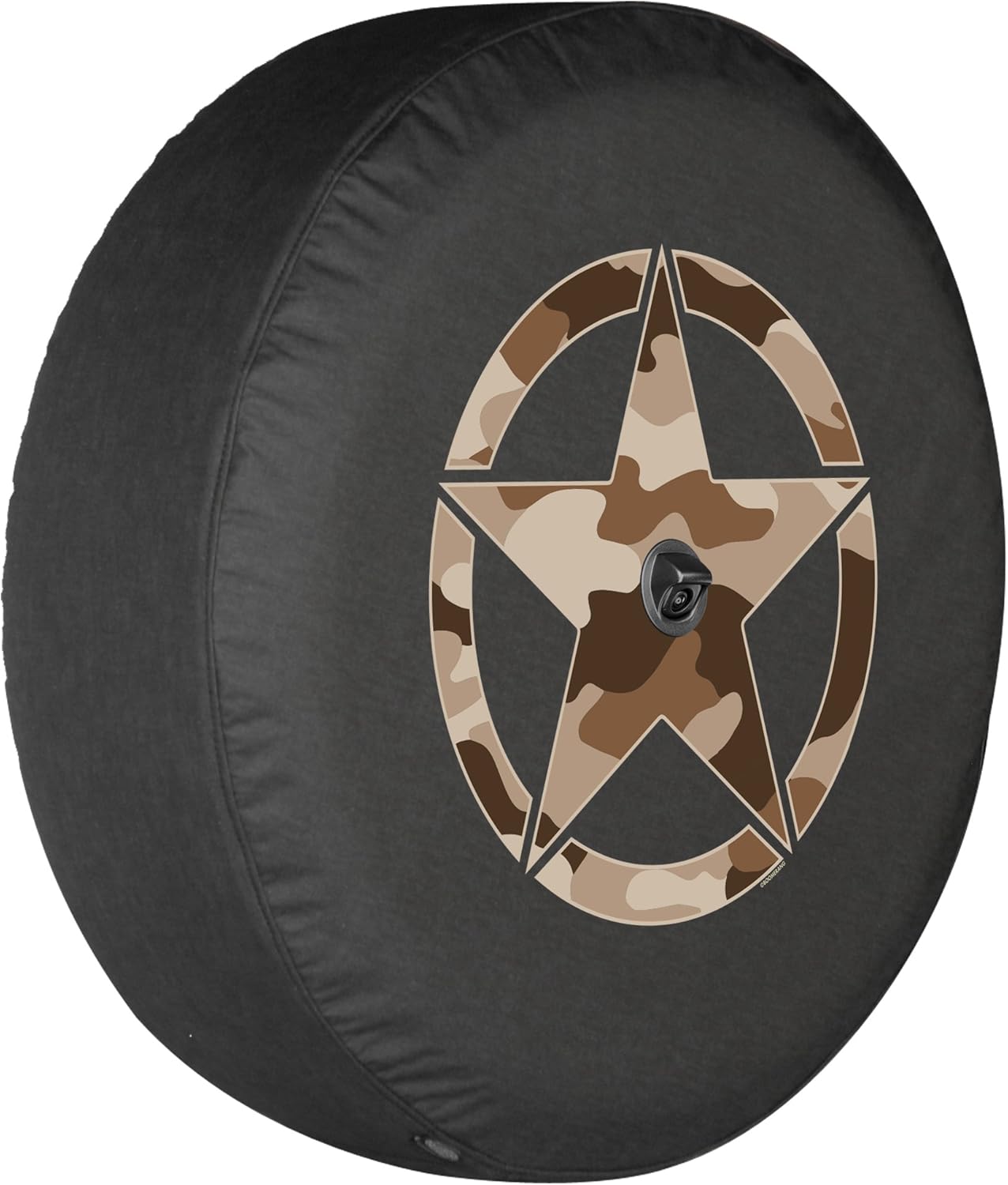 Boomerang - Camo Star (Desert Tan Print) - 33" Soft JL Tire Cover for Jeep Wrangler JL (with Back-up Camera) - Rubicon (2018-2024) - Made in The USA