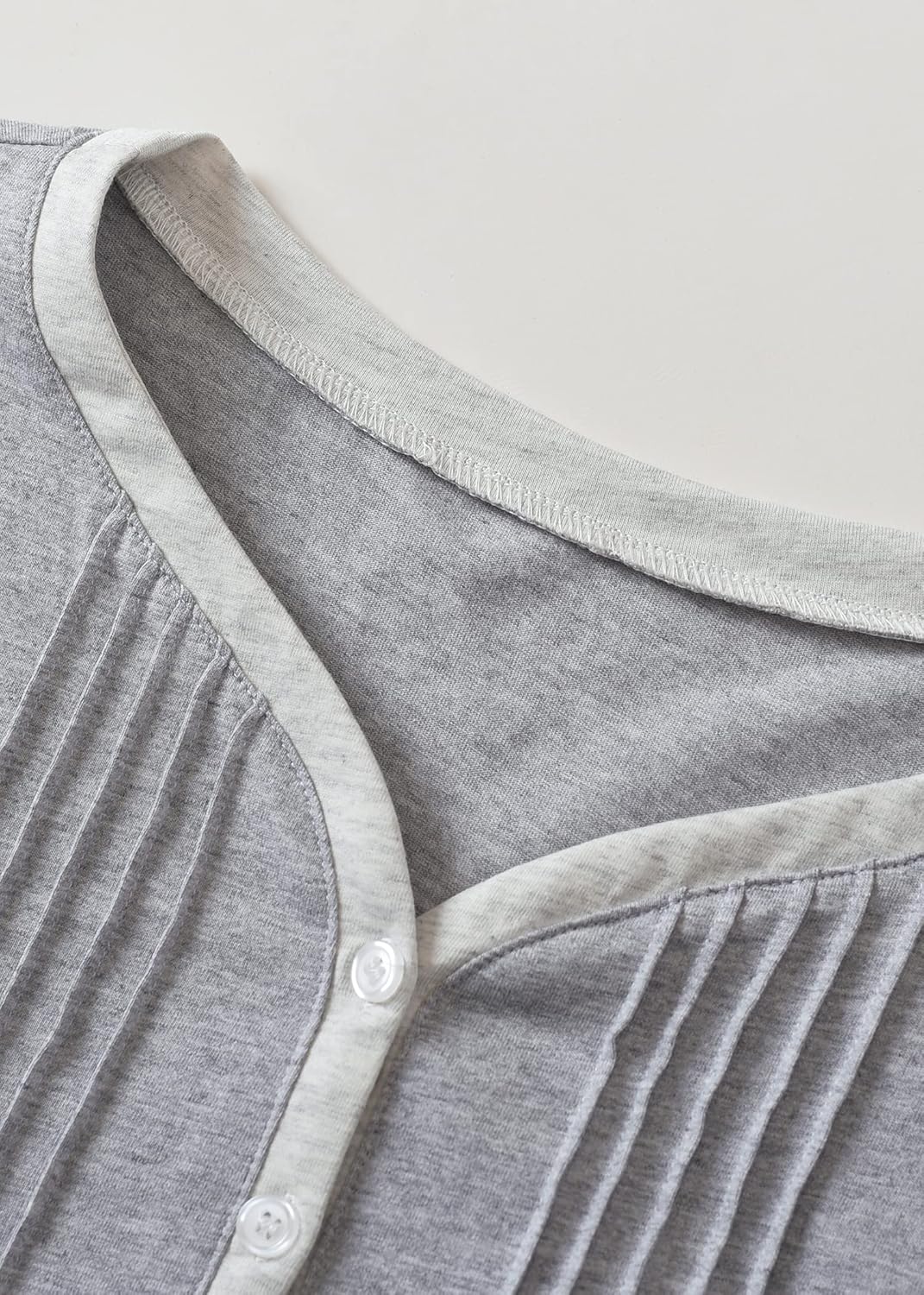 Latuza Women's Long Sleeve Nightgown Cotton Sleeping Gown - Image 5