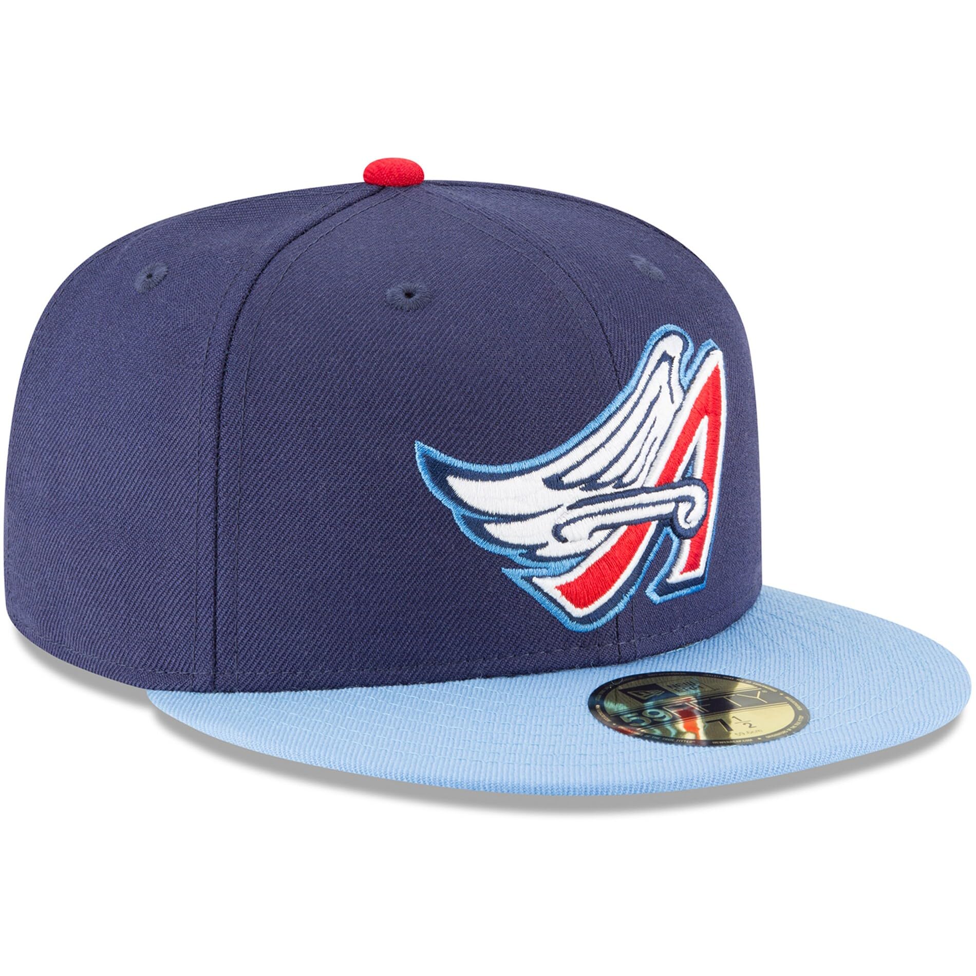 New Era MLB 59FIFTY Baseballkappe Los Angeles Team-Farbe, Marineblau, Cooperstown, authentische Kollektion, angepasste Baseballkappe
