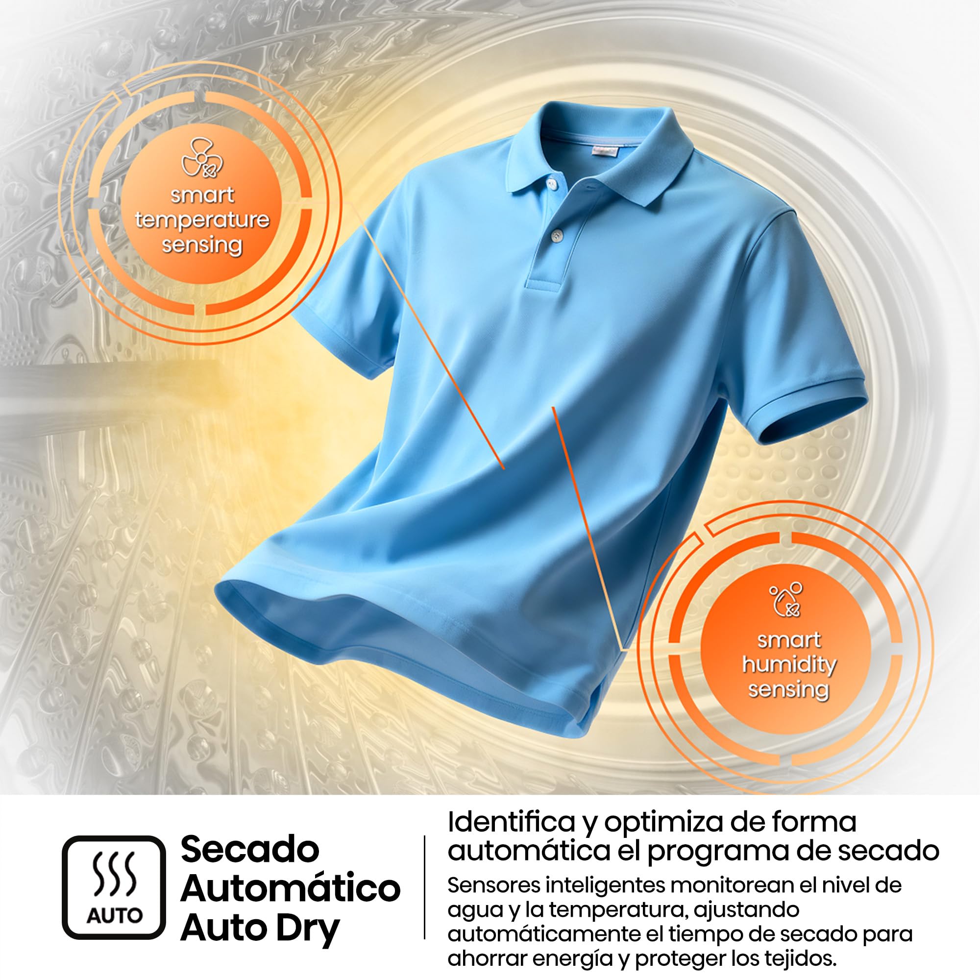 Hisense DH1I800UWDE - Secadora de Ropa 8Kg, Clase D, Secado Automático Auto Dry, Secado Rápido, Secado Delicado, Allergy Care, Filtro de Aroma, Puerta Antienredos, Blanco
