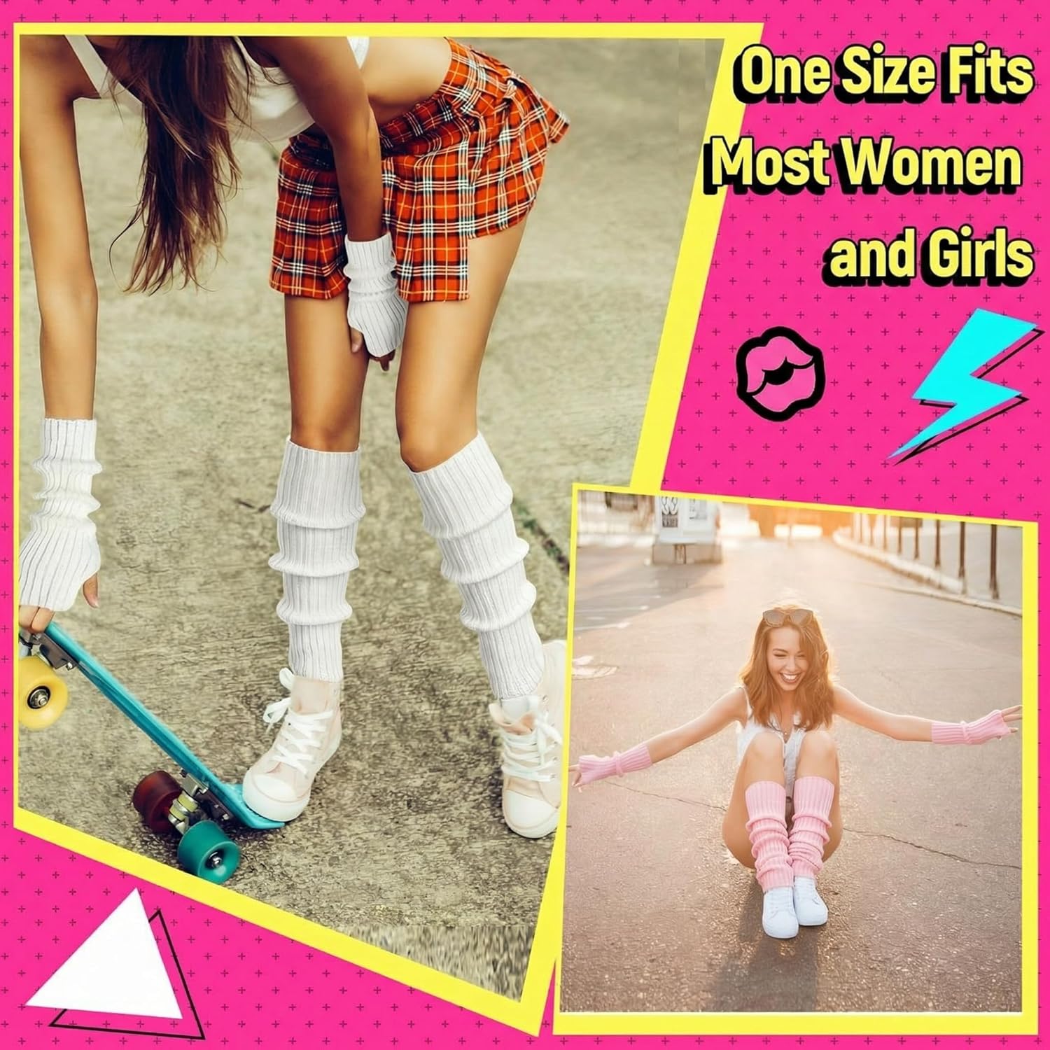 6 Pairs Kawaii Arm and Leg Warmers Y2k Japanese Style Accessories School Lolita Cute Costume for Girls Women - Image 5