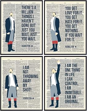 Lin-Manuel Miranda Merch - Alexander Hamilton Musical Merchandise - Motivational Wall Art - Gifts - Inspirational Quotes Wall Decor - Office Wall Decor Posters - Broadway Gifts