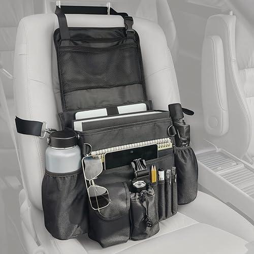 FifthQuarter Organizador de coche asiento delantero Organizadores de coche portátiles de gran capacidad y almacenamiento con almacenamiento para