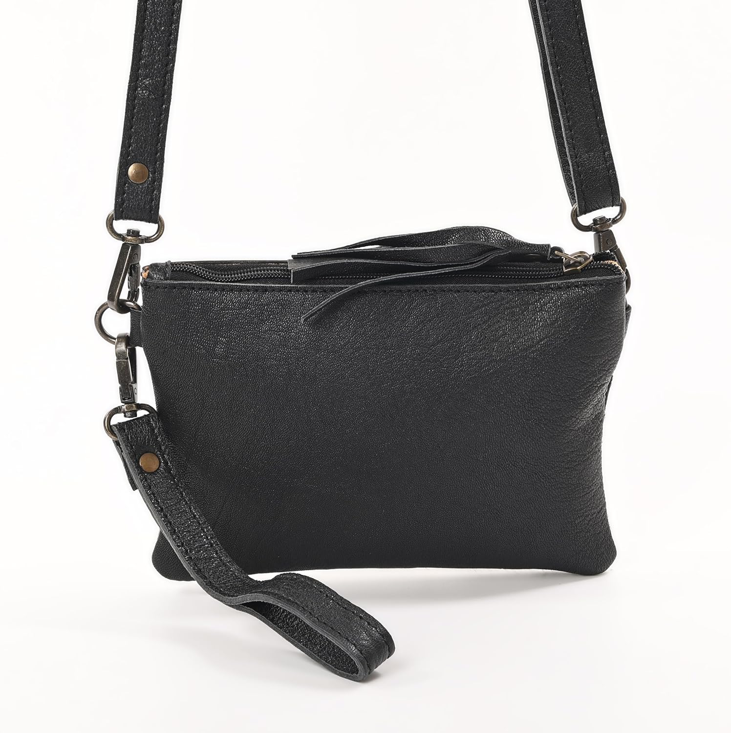 Merbaa Women Natural Cowhide Leather Hand Bag With Adjustable Detachable Strap Leather Massenger Handbag Purse Sling Bag - Image 5