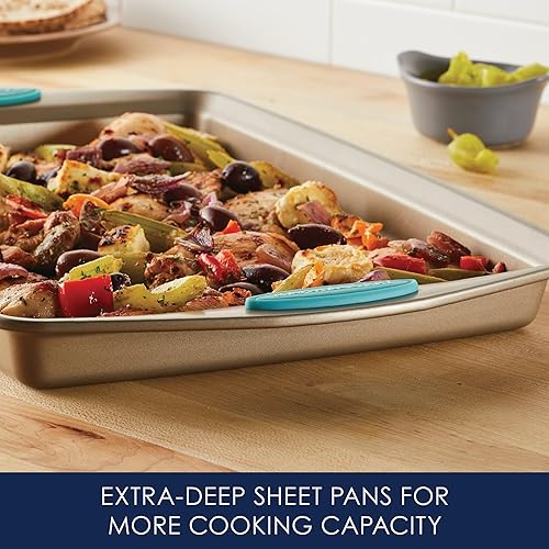 Miniatura 5 de Recipientes para horno Rachael Ray set de 5 piezas antiadherentes Azul agave