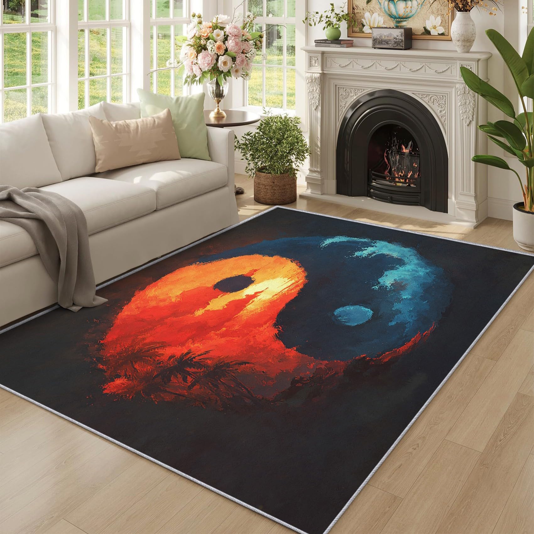 Tapis Yin Yang antidérapant 200x300 cm fini les glissades