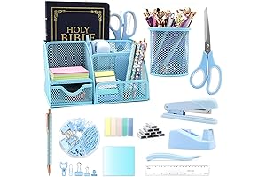 12 in 1 Blue Stitch Desk Organizer and Accessories Set