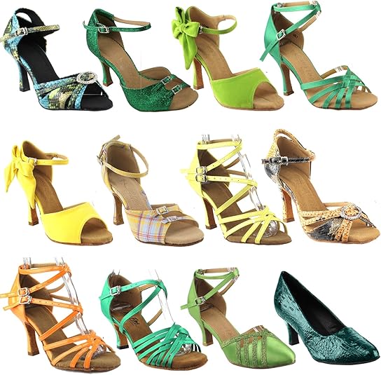 50 Shades Green Ballroom Latin Dance Shoes for Women SERA6030 Pearl
