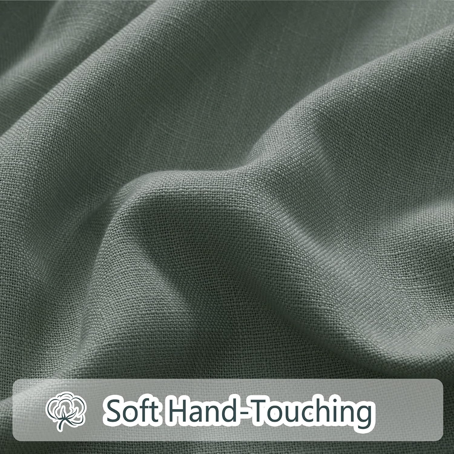 Macochico 100% Blackout Curtains with Liner for Bedroom,Linen Textured Nickle Grommet Full Light Blocking Window Curtains Drapes for Living Room Office,72W x 102L,Jadeite,1 Panel