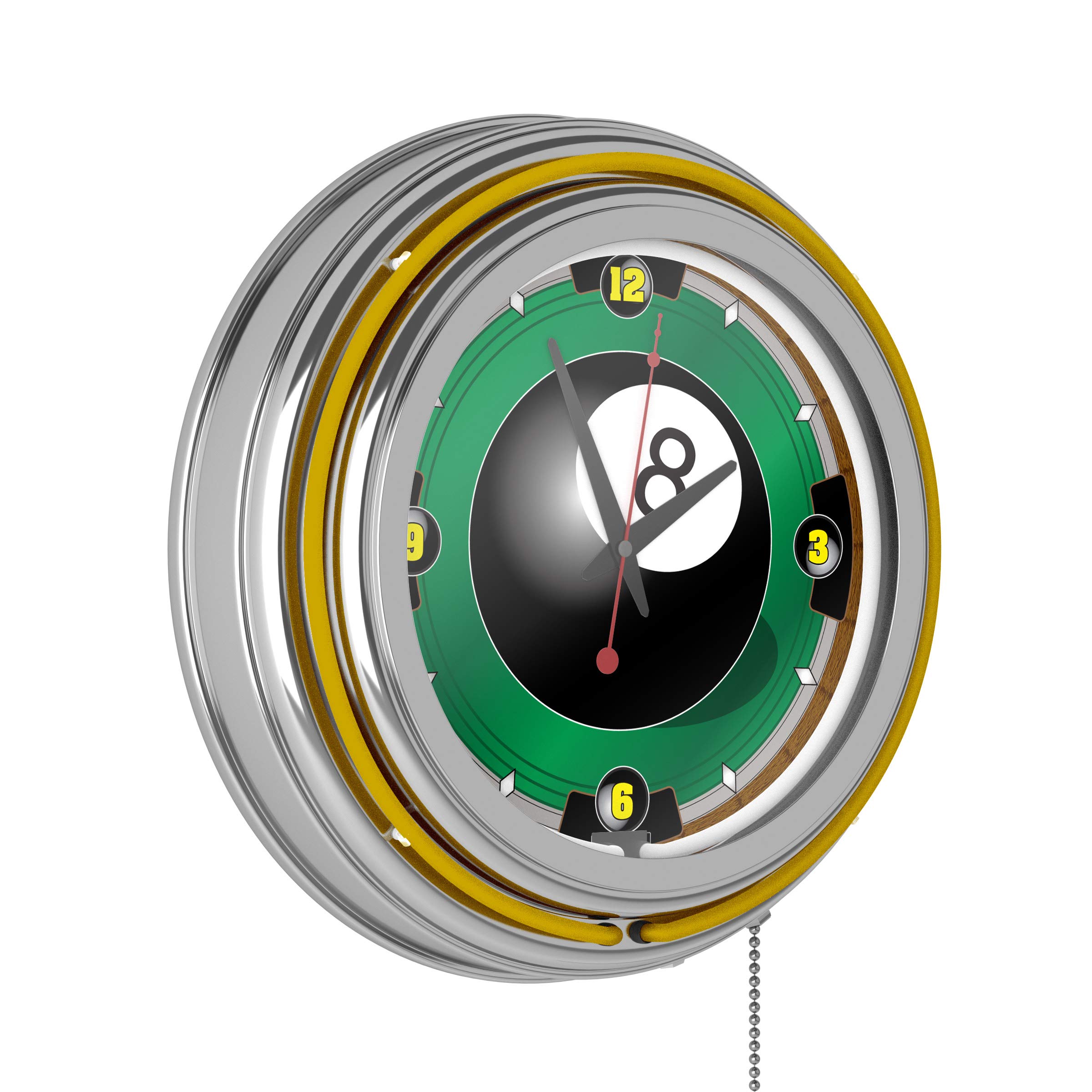 Photo 1 of 8-Ball 14-inch Neon Wall Clock