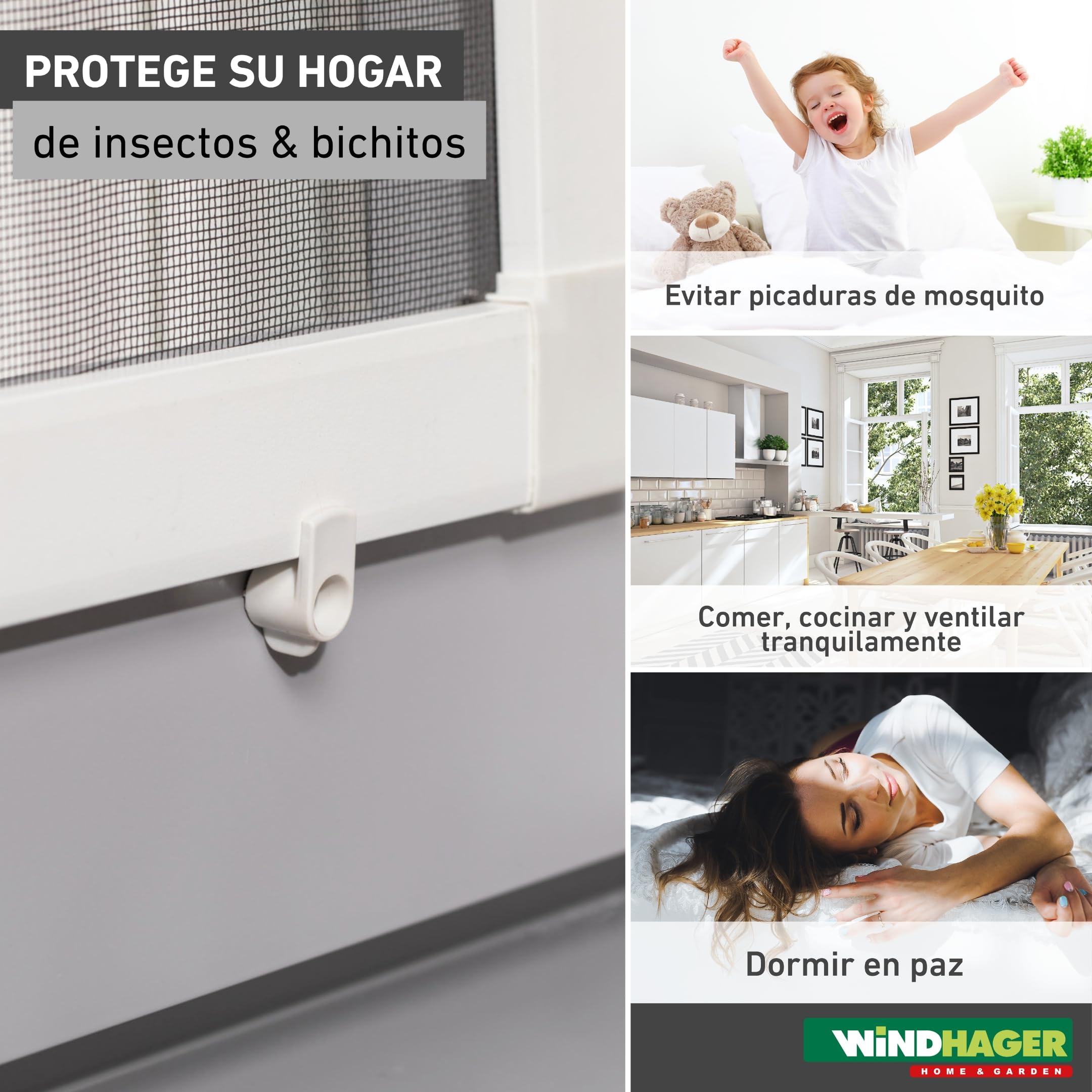 Windhager Juego de Hojas de mosquitera para Ventanas, Accesorios para mosquiteras, repuestos para mosquiteras, Marco Tensor de Ventana, Incl. Tornillos, fácil Montaje, 4 Piezas, Blanco