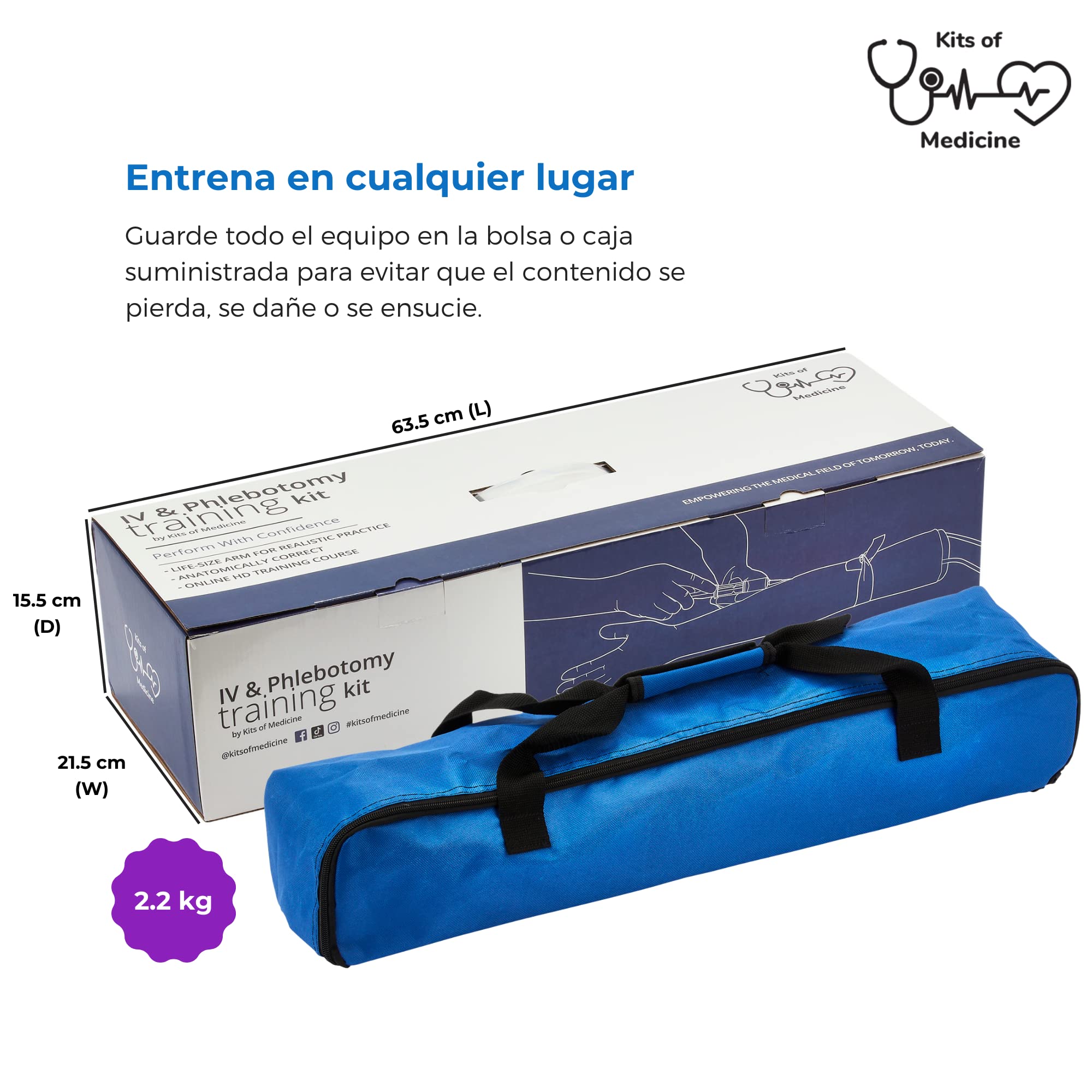 Kit de Flebotomía | IV (intravenoso), Venopunción, Práctica de Flebotomía | Regalo Perfecto de para Estudiantes de Medicina y Enfermería | Equipo Completo de Flebotomía con Suministros | USO EDUCATIVO