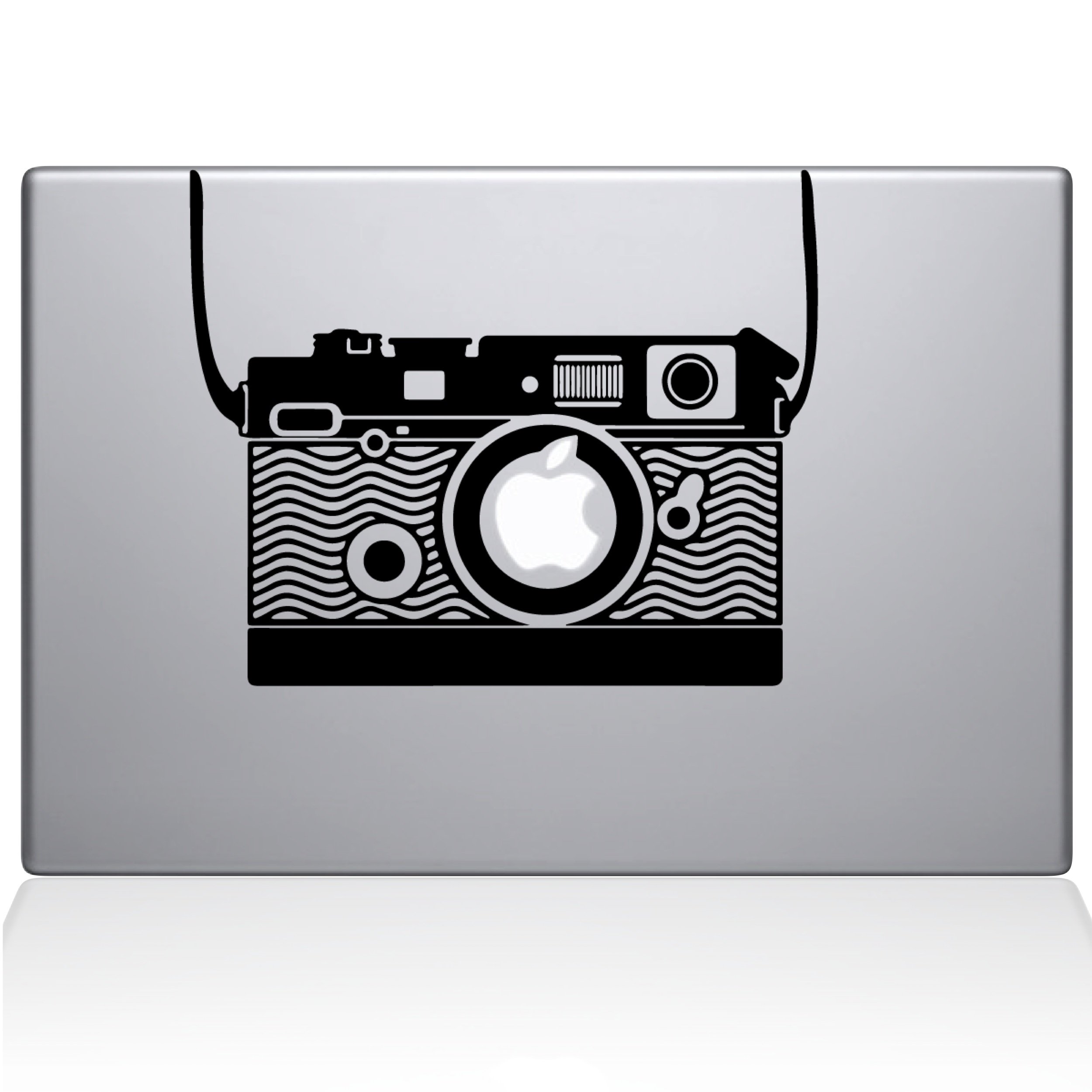 The Decal Guru 2082-MAC-13X-BLA Vintage Camera Decal Vinyl Sticker, 13" MacBook Pro (2016 & Newer), Black