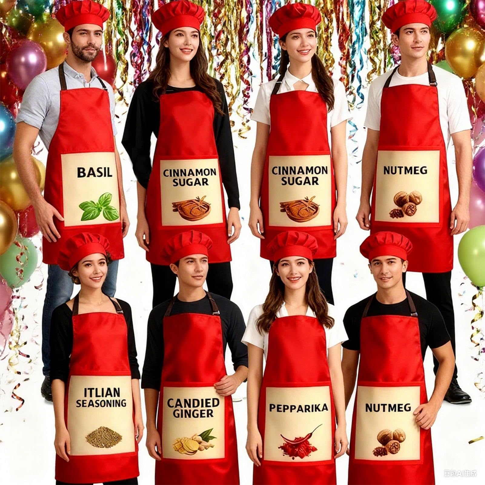 Costume Di Halloween A Tema Condimenti 6 Confezioni Di Costumi Leggeri E | Grembiuli A Tema Condimenti Con Motivi Per Feste Ed Eventi Giochi Di Ruolo La Famiglia Il Cibo Pizza Donne E