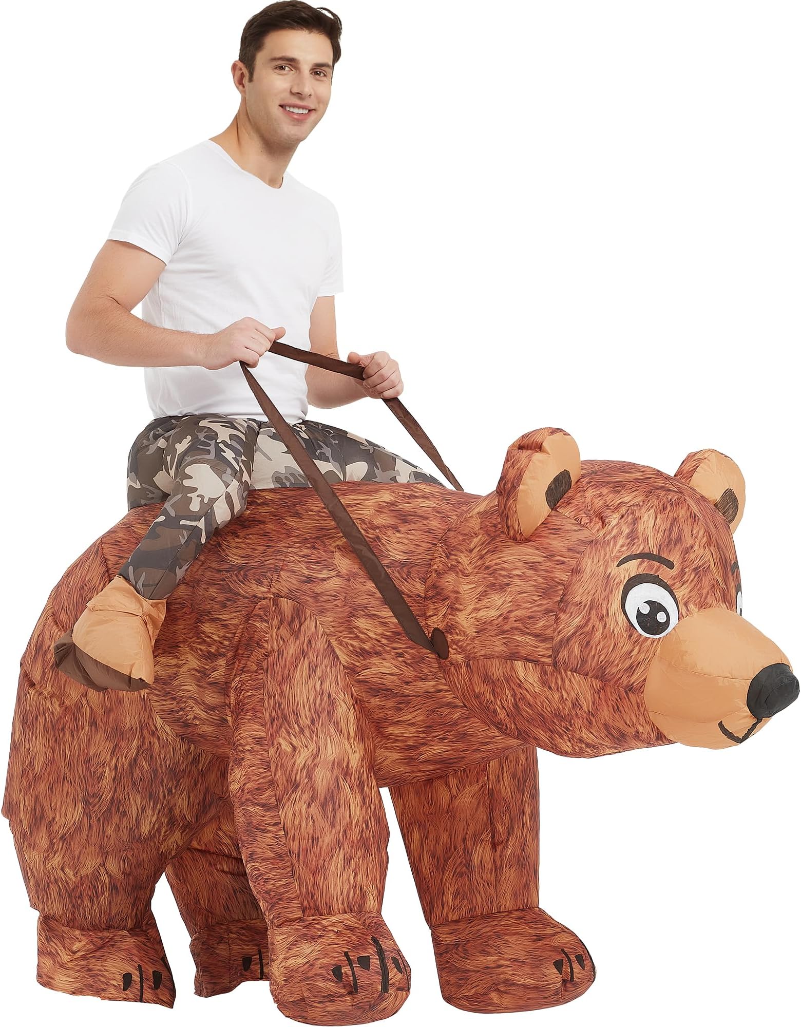 One Casa Inflatable Costume Adult,Blow up Ride Bear Suit,Halloween Costumes for Men Women