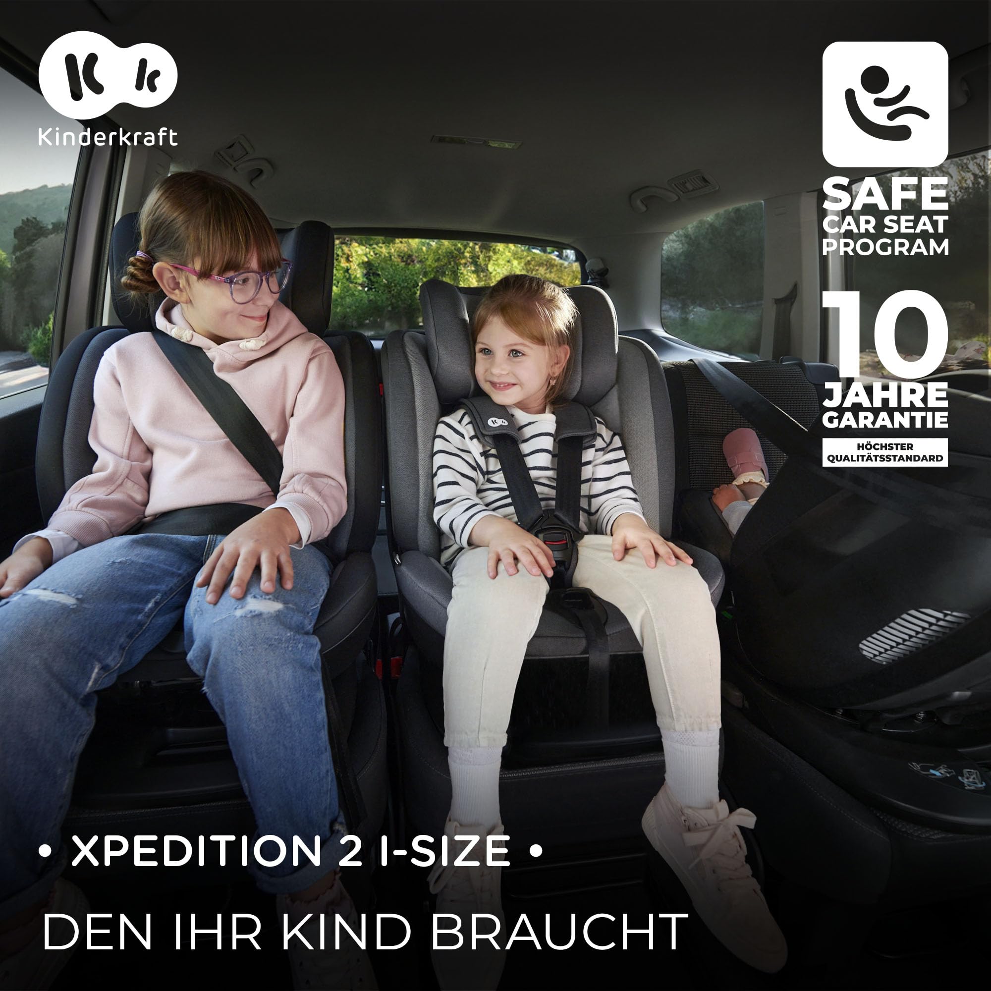 Kinderkraft XPEDITION2 I-SIZE Kindersitz 0-36 kg Reboarder 360° drehbar Isofix Grau
