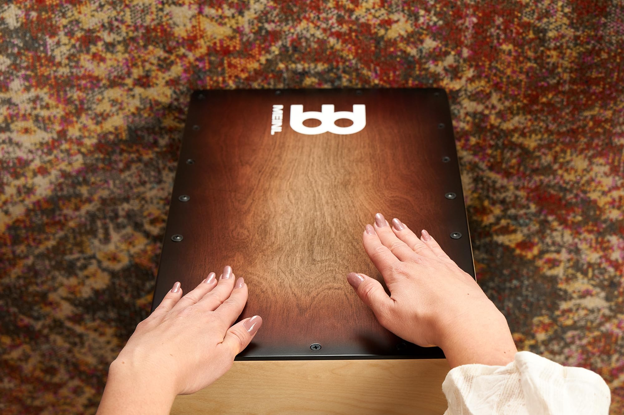 Meinl Percussion Woodcraft Cajon Instrument - Grande Drum Box con Suono Snare e Suono Basso Profondo - Superficie di Suono Espresso Burst (WC100EB)