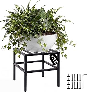 Shimeyao 16 Inch Large Plant Stand Indoor Outdoor, Heavy Duty Metal Squa...