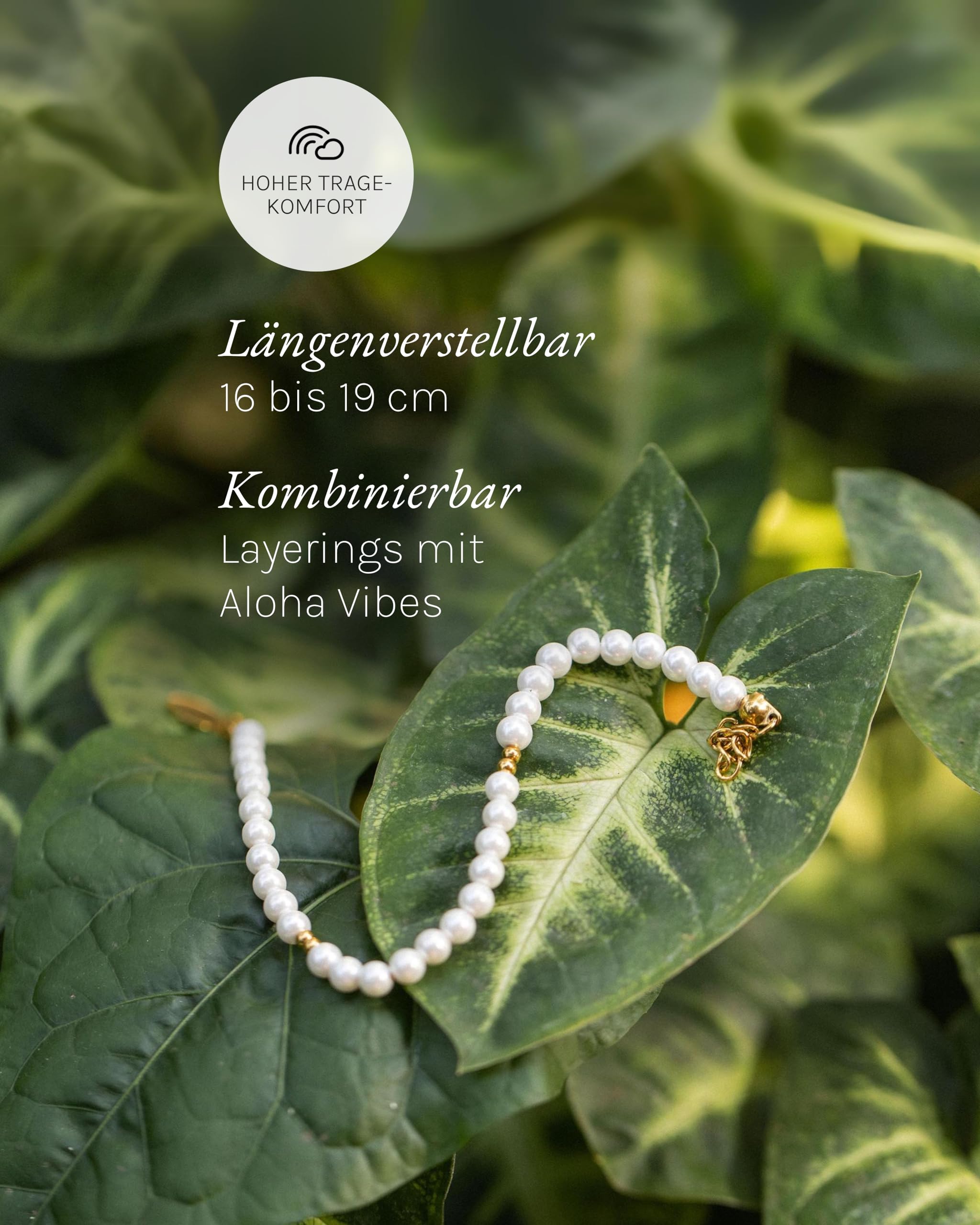 Purelei Finesse Armband, Damen Armband aus Edelstahl mit Süßwasserperlen, Wasserfestes Armband für Frauen mit kleinen Verzierungen, Lange verstellbar 16-19 cm