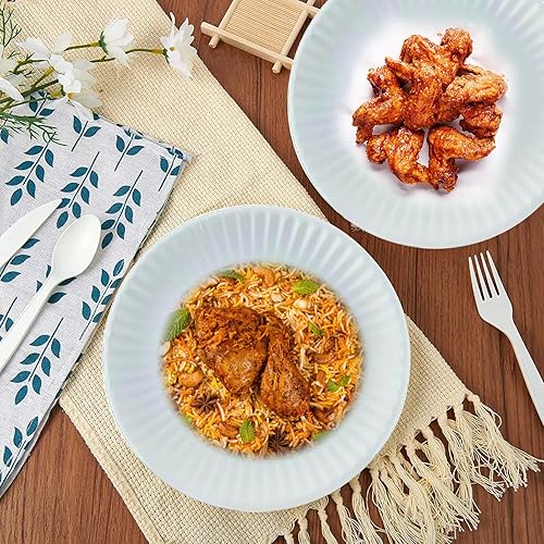 Miniatura 2 de Perfect Stix Plato de papel blanco económico, placa de papel sin recubrimiento de 9 pulgadas, platos de papel de 500 unidades, tamaño mediano