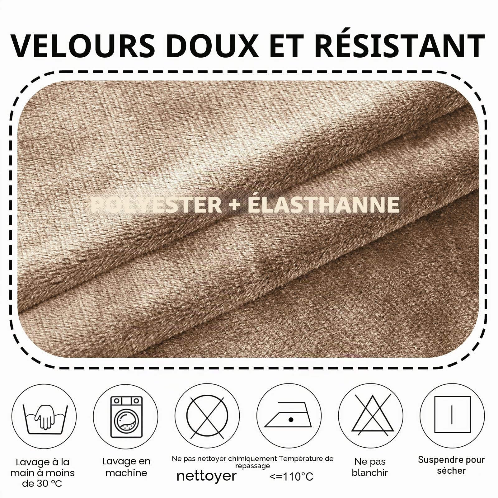 Alishomtll Lot de 4 housses de chaise extensibles en velours universel avec accoudoirs - Détachables et lavables - Pour chaises de salle à manger, cuisine, banquet, mariage et fête (Camel, lot de 4