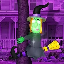 Joiedomi 4FT Halloween Inflatable Witch with Build-in LED Lights - Outdoor Blow Up Decor for Yard, Trees &amp; Parties | Witch Decorations, Waterproof Halloween Inflatables Outdoor, Blow Up Yard Decor