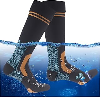 RANDY SUN Waterproof Socks, Unisex Hiking Wading Trail Running Kayaking Crew Socks