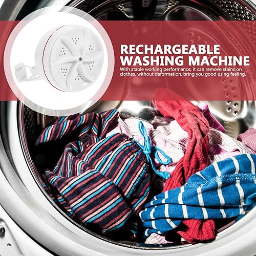 Miniatura 6 de Mini lavadora turbo portátil con carga USB con rotación hacia adelante y reversa, sincronización inteligente estable ventosa para viajes,