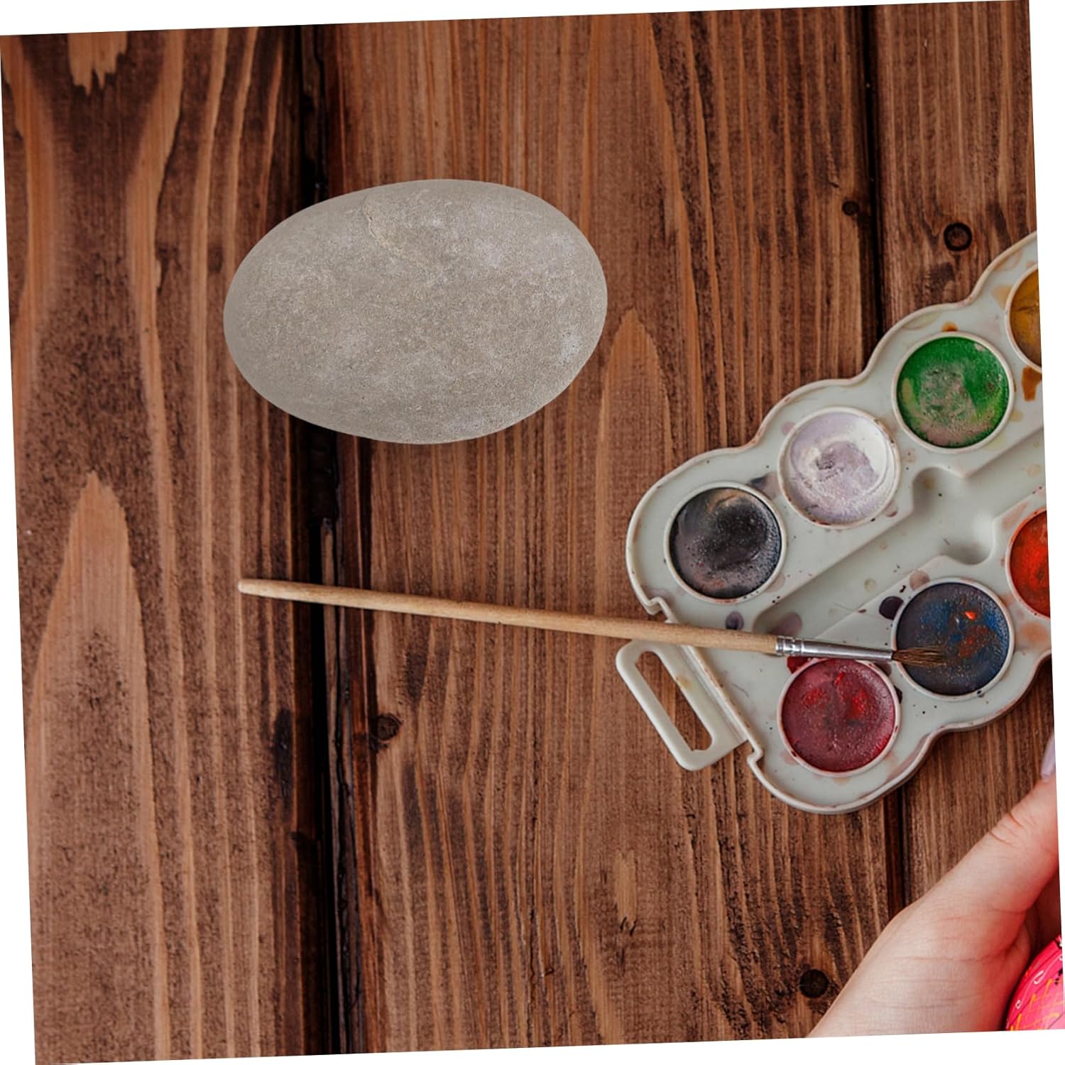 NUOBESTY 8pcs Hand Painted DIY Rocks for Boys and Girls Painting Rocks Landscape Decorative River Stones for Crafts