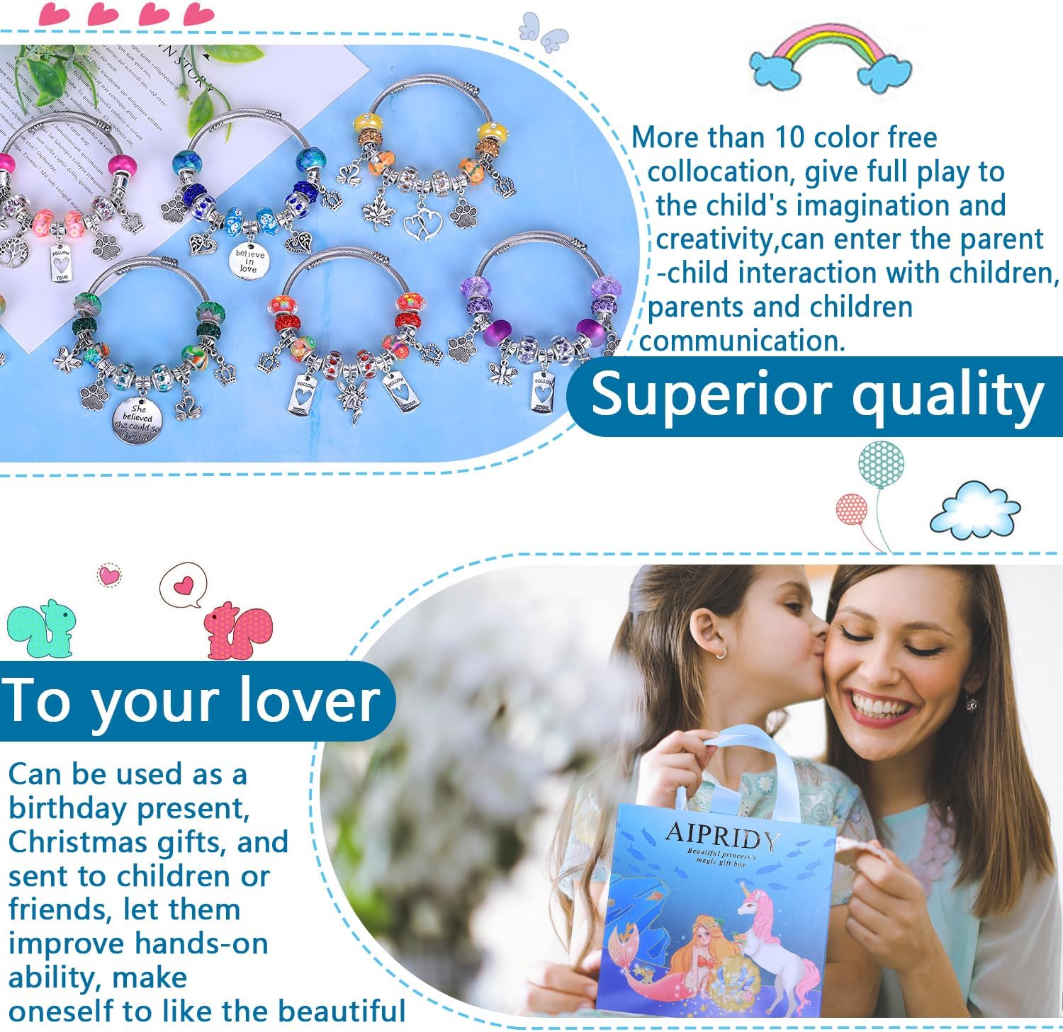 200 Pieces Large Hole Fairy Wand Garden Beads, Assorted European Craft Beads Mixed Color Lampwork Spacer Beads,European Large Hole Beads for DIY Jewelry Making Supplies (New 200) - Image 5